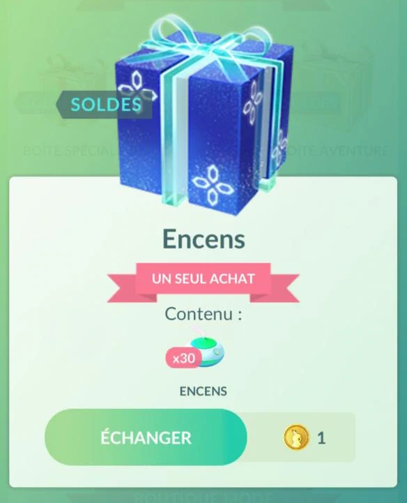 encens boutique Pokemon go