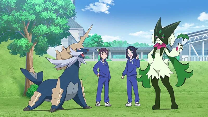 Liko, Anne et leurs Pokémon de départ évolués