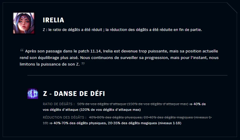irelia patch note LoL