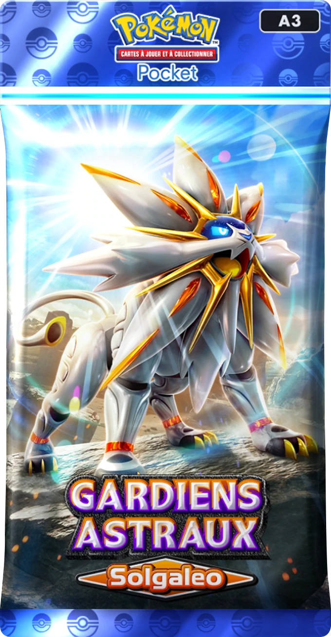 pokemon tcg pocket extension Gardiens Astraux Solgaleo booster front