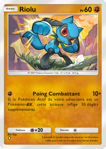 Pokémon Pocket - Carte Riolu  (Aura Palpitante)