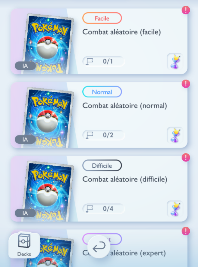 Combat Solo Aléatoire sur Pokémon Pocket