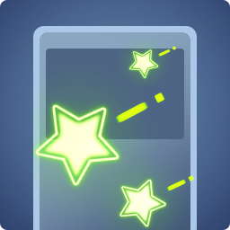 Étoiles filantes vert-jaune