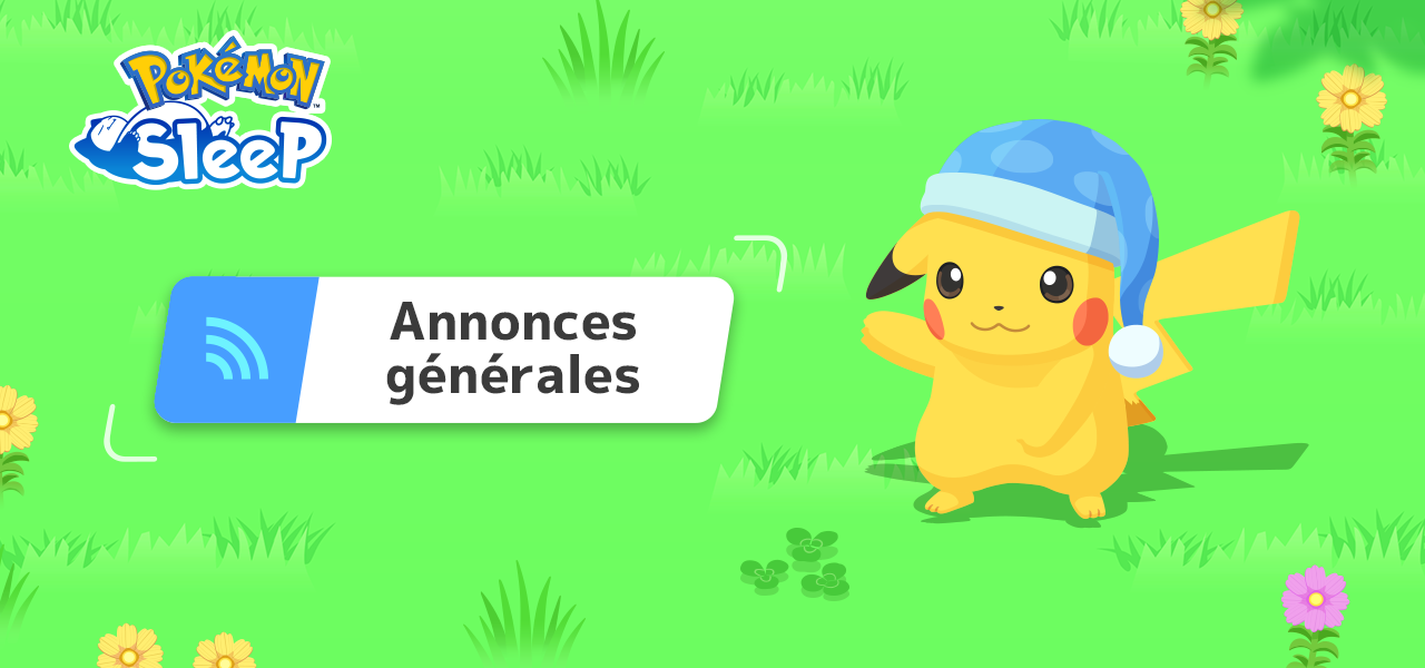 mise à jour et annonce sur pokémon sleep
