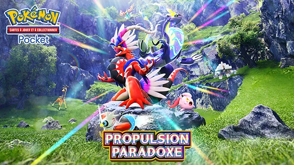 Image mise en avant de l’article Pokémon Pocket : la toute nouvelle extension du JCC Pokémon Pocket, Propulsion Paradoxe, arrive le 28 mai !